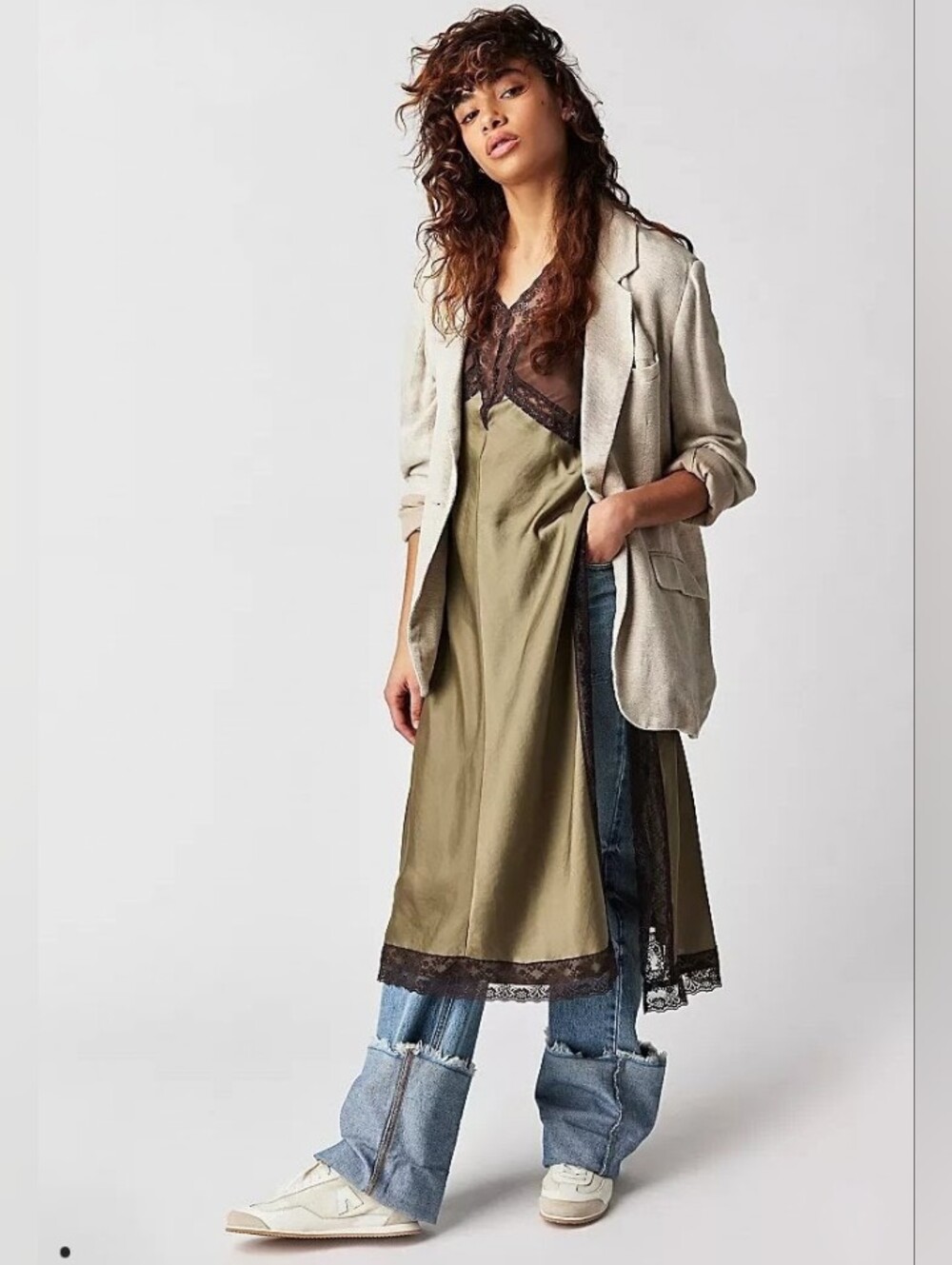 Free People Intimately Tri Me Midi Slip S